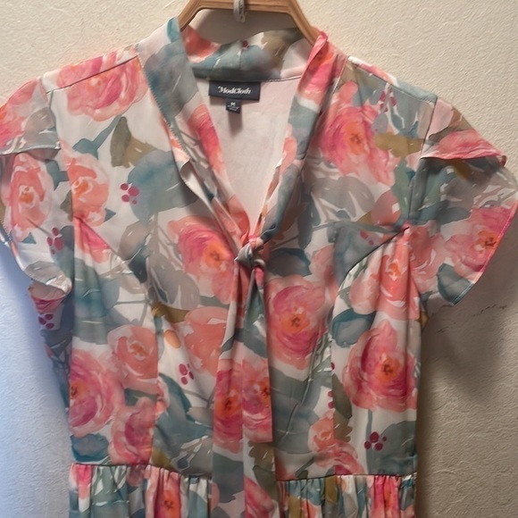 Modcloth Prim With Pizzazz Chiffon Midi Dress Size Medium - Picture 6 of 9